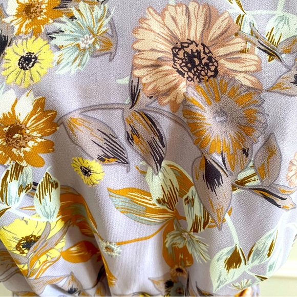 Aster One Sleeve Tulip Top Skirt Floral Mini Dress Size Small - Picture 10 of 13